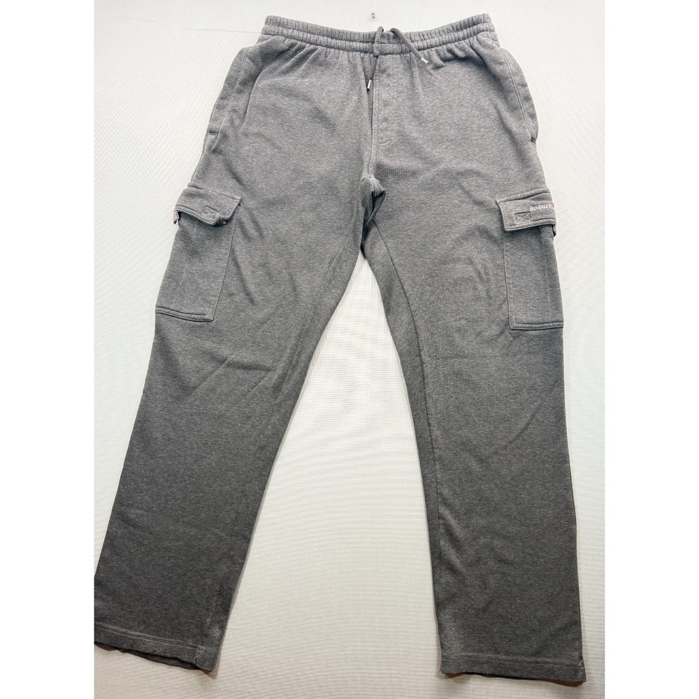 Beverly Hills Polo Club BHPC Fleece Cargo Sweatpants Charcoal Grey Men's Medium